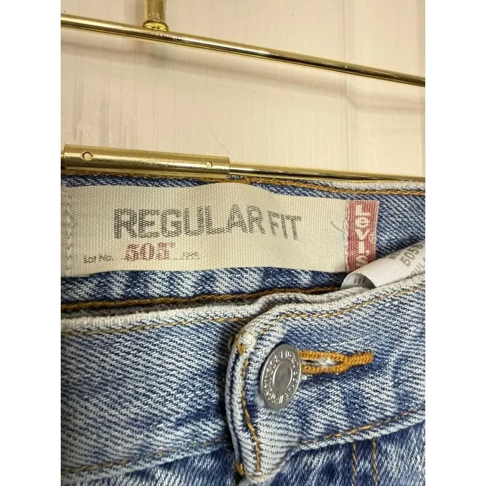 Levi's 505 Mens‎ Jeans 36x30 Light Wash Regular Fit Denim Pants Cotton